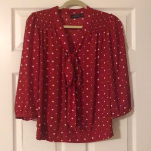 The Limited red polka blouse